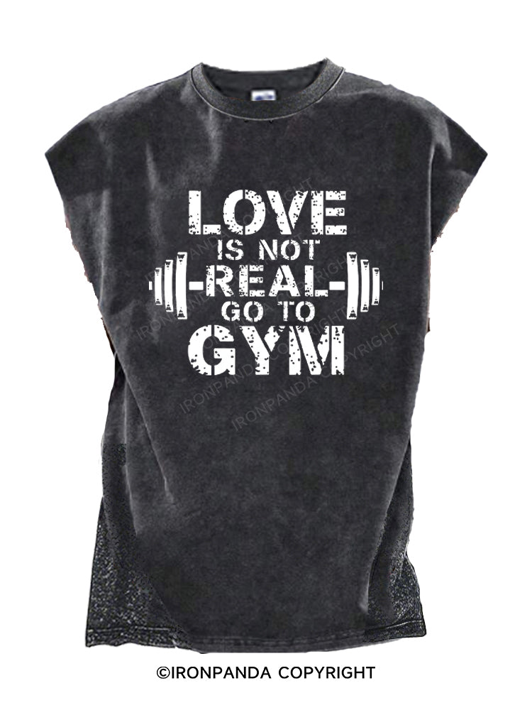 Love is fake, go to gym! Cut Off Tank