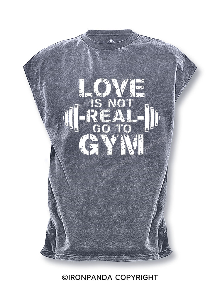 Love is fake, go to gym! Cut Off Tank