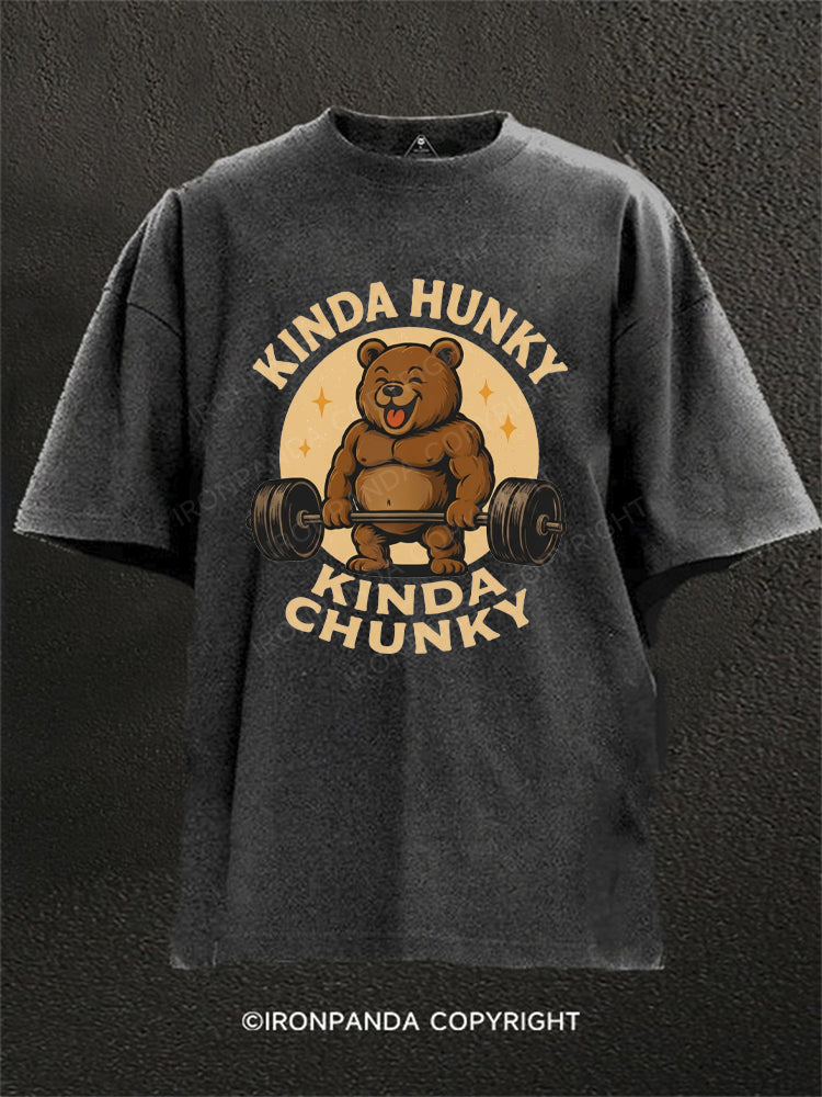 Kinda Chunky Kinda Hunky Bodybuilding Washed Gym Shirt