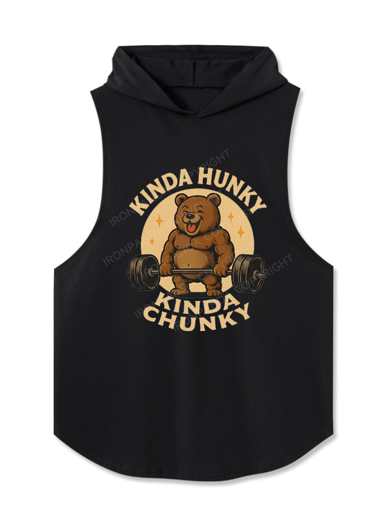 Kinda Chunky Kinda Hunky Bodybuilding Hooded Tank