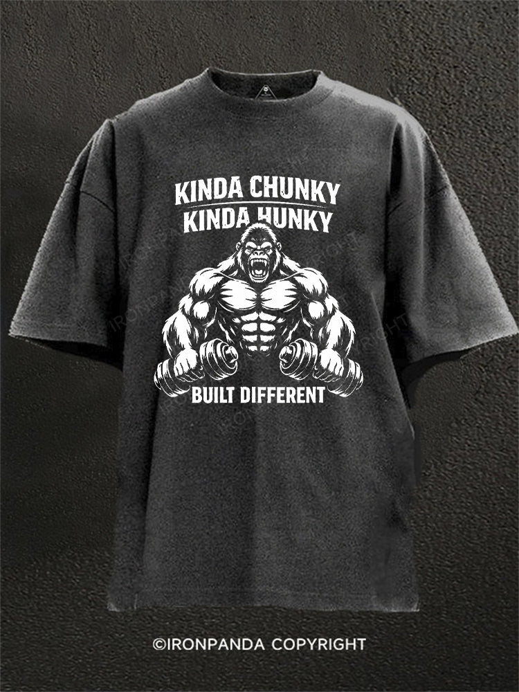 Kinda Chunky Kinda Hunky Built Different Washed Gym Shirt