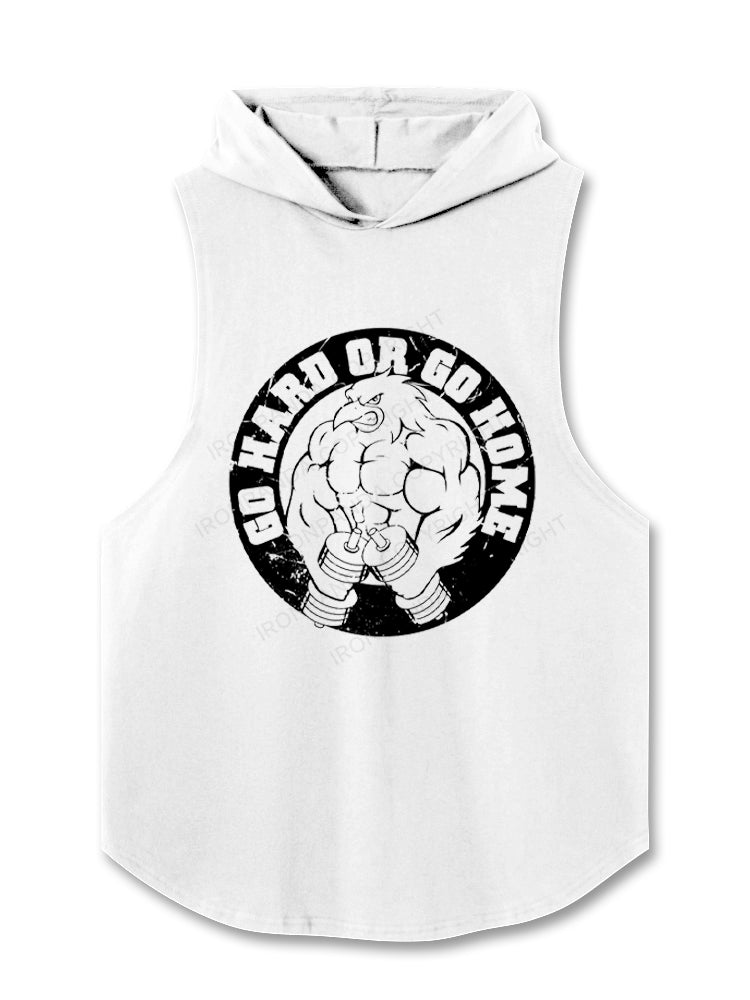 Go Hard or Go Home Funny Hooded Tank