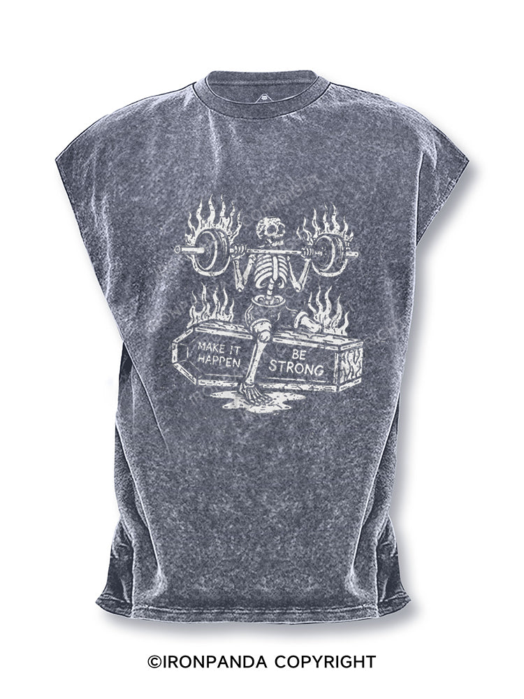 Make It Happen Skeleton Cut Off Tank