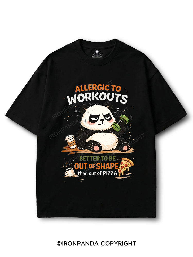 Allergic to Workouts Funny Panda COTTON PUMP COVER