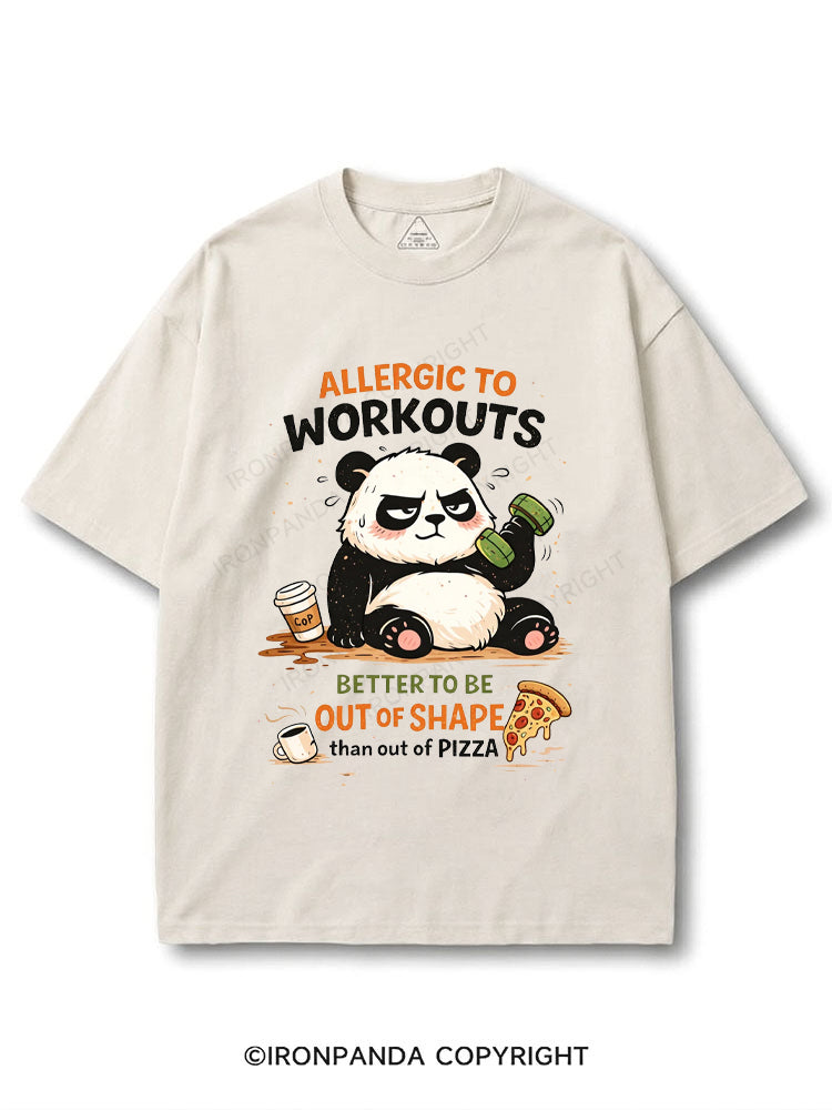 Allergic to Workouts Funny Panda COTTON PUMP COVER