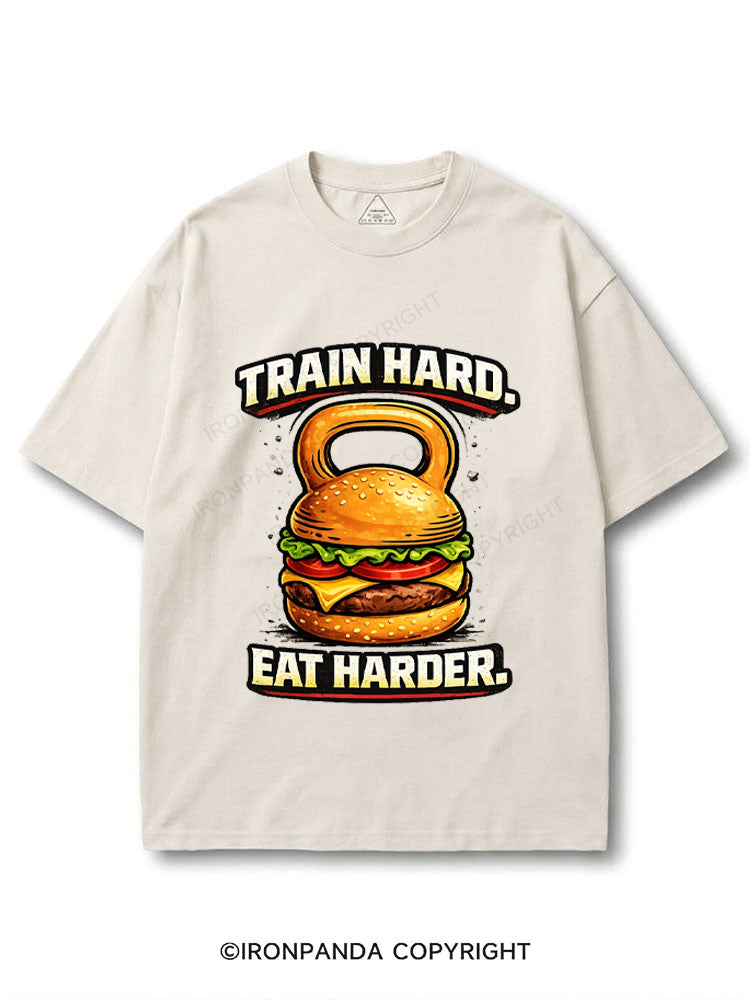 Train Hard Eat Harder Funny Gym Burger COTTON PUMP COVER