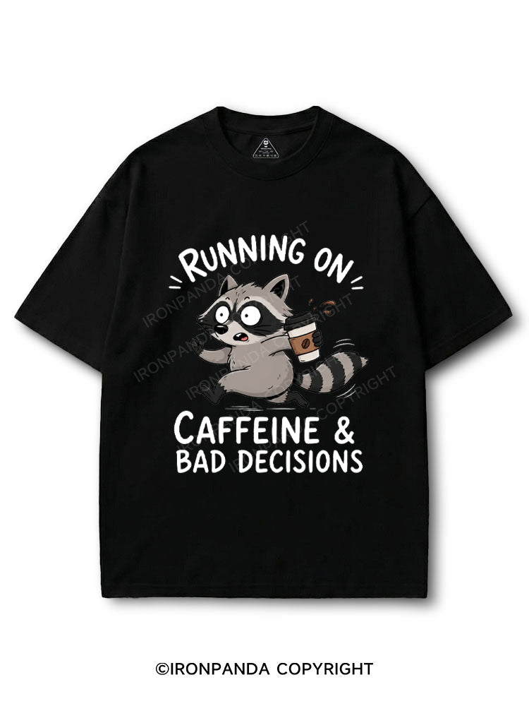 Running On Caffeine And Bad Decisions Funny Raccoon COTTON PUMP COVER