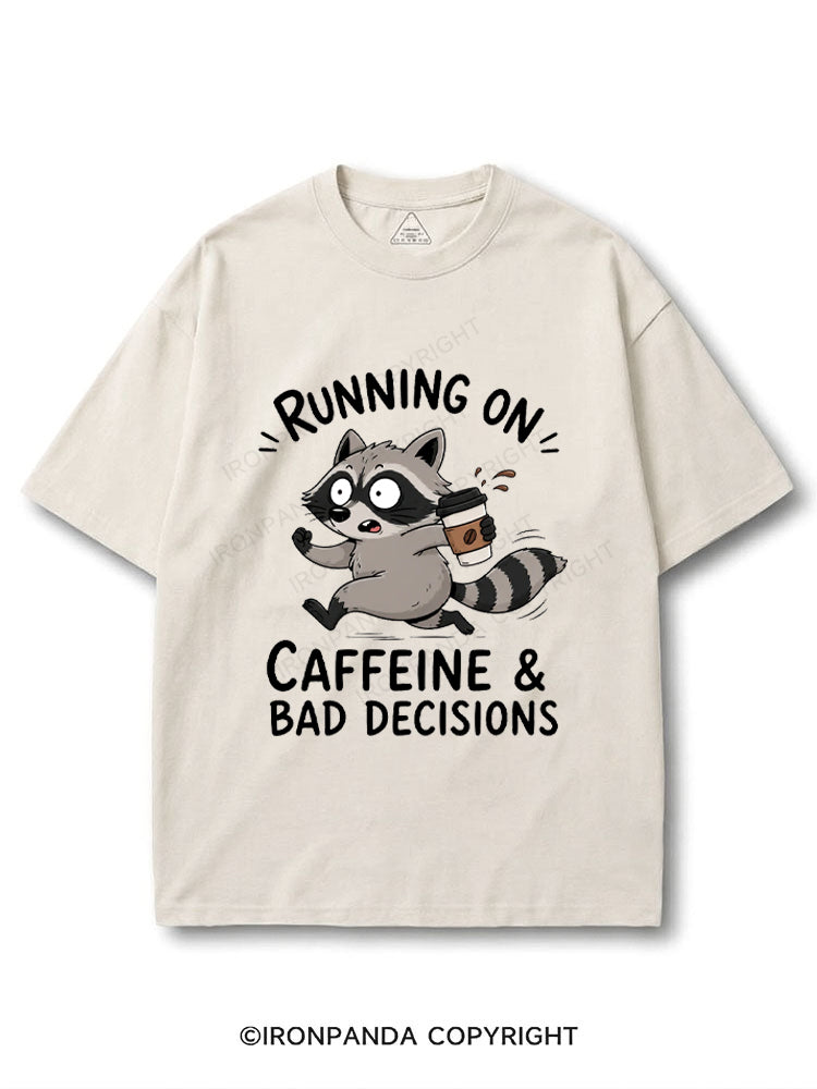 Running On Caffeine And Bad Decisions Funny Raccoon COTTON PUMP COVER