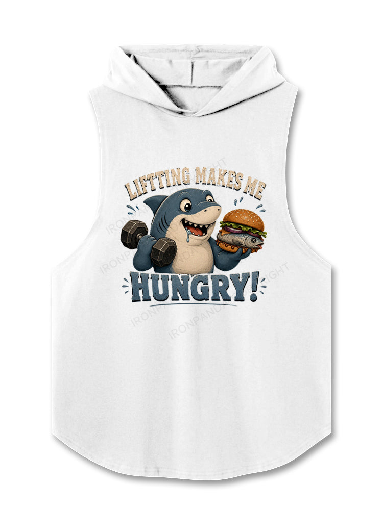 Lifting Makes Me Hungry Shark Hooded Tank