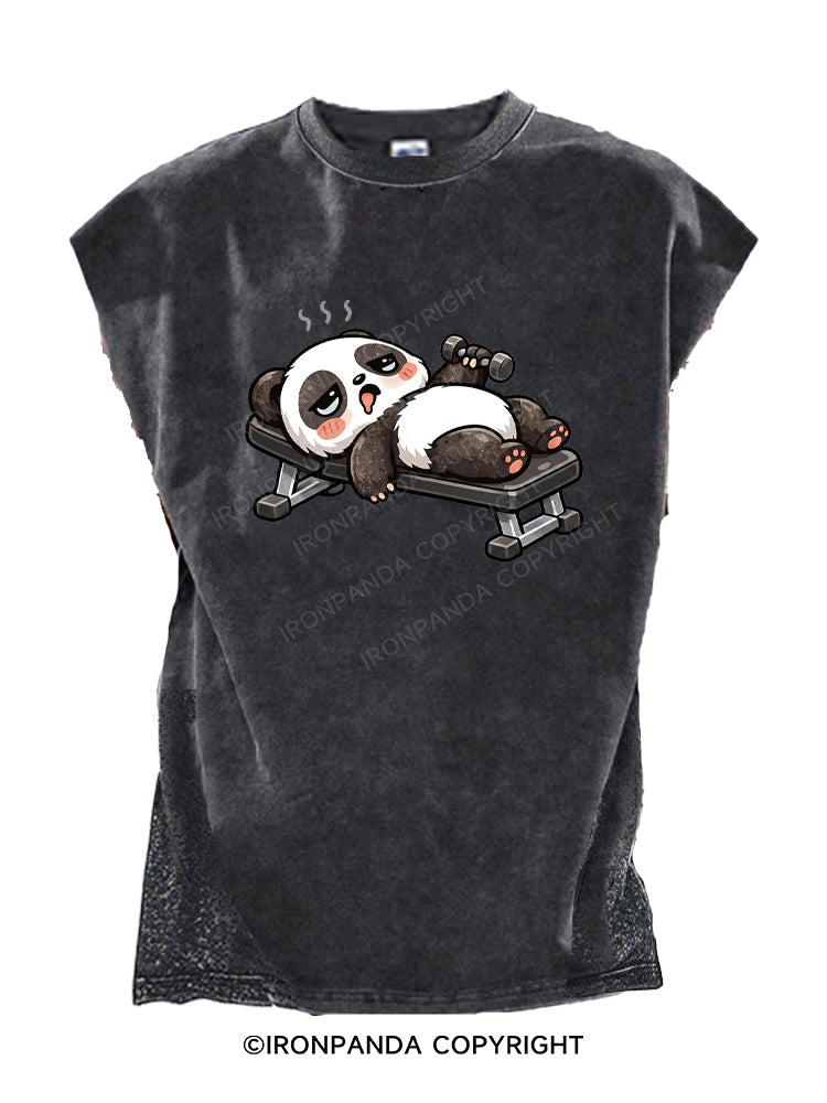Lazy Gym Panda Weightlifting Cut Off Tank