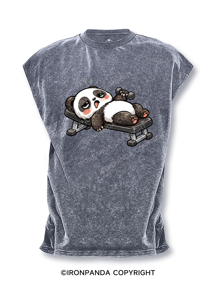Lazy Gym Panda Weightlifting Cut Off Tank