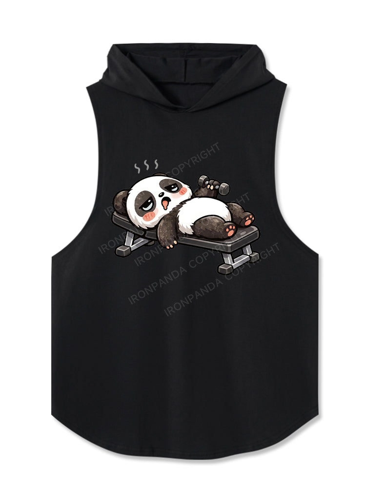 Lazy Gym Panda Weightlifting Hooded Tank