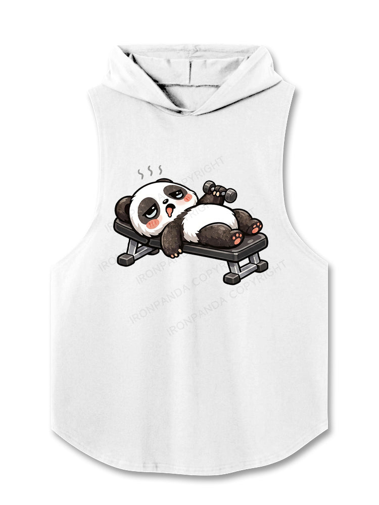Lazy Gym Panda Weightlifting Hooded Tank