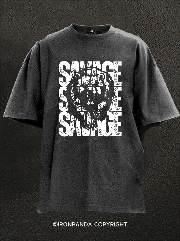 Savage Bear Washed Gym Shirt