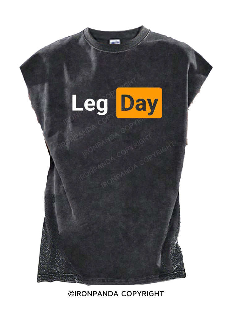 Leg Day Meme Cut Off Tank