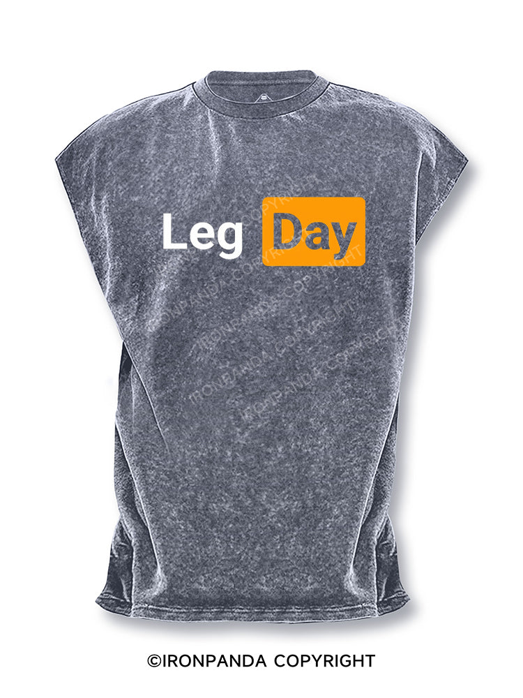 Leg Day Meme Cut Off Tank