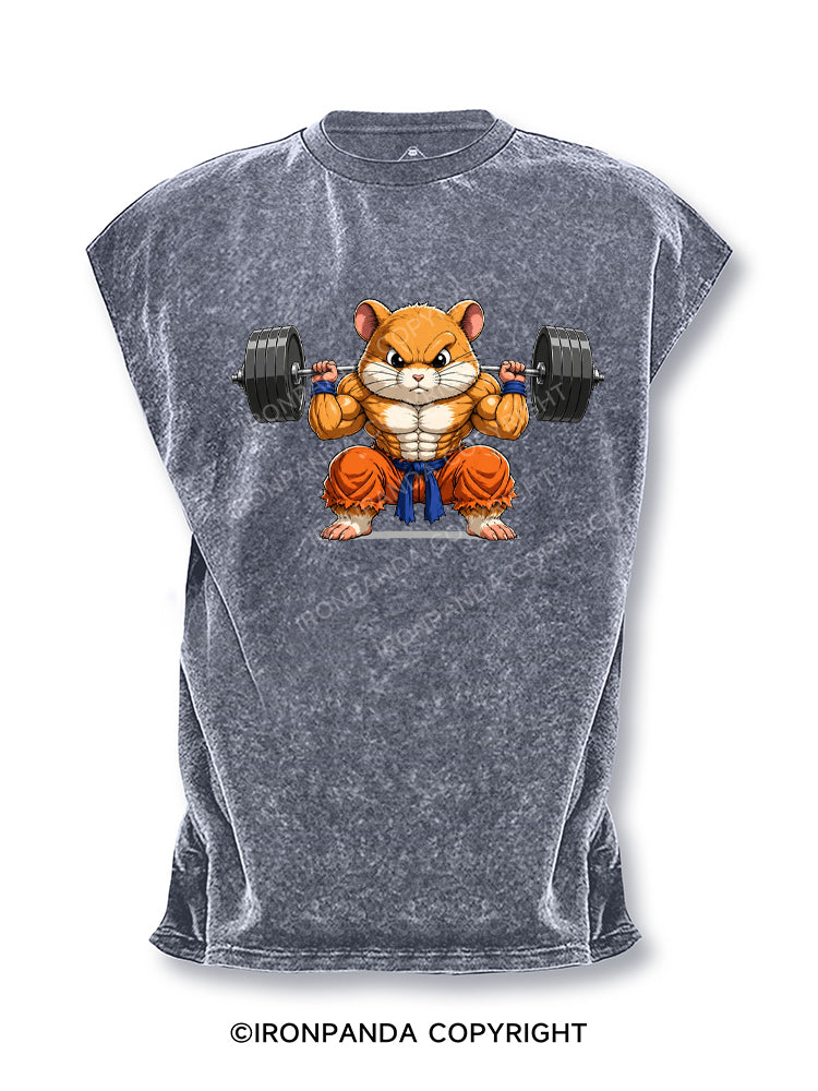 Small But Jacked Hamster Gym Rat Cut Off Tank