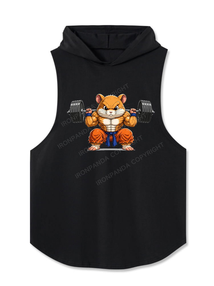 Small But Jacked Hamster Gym Rat Hooded Tank