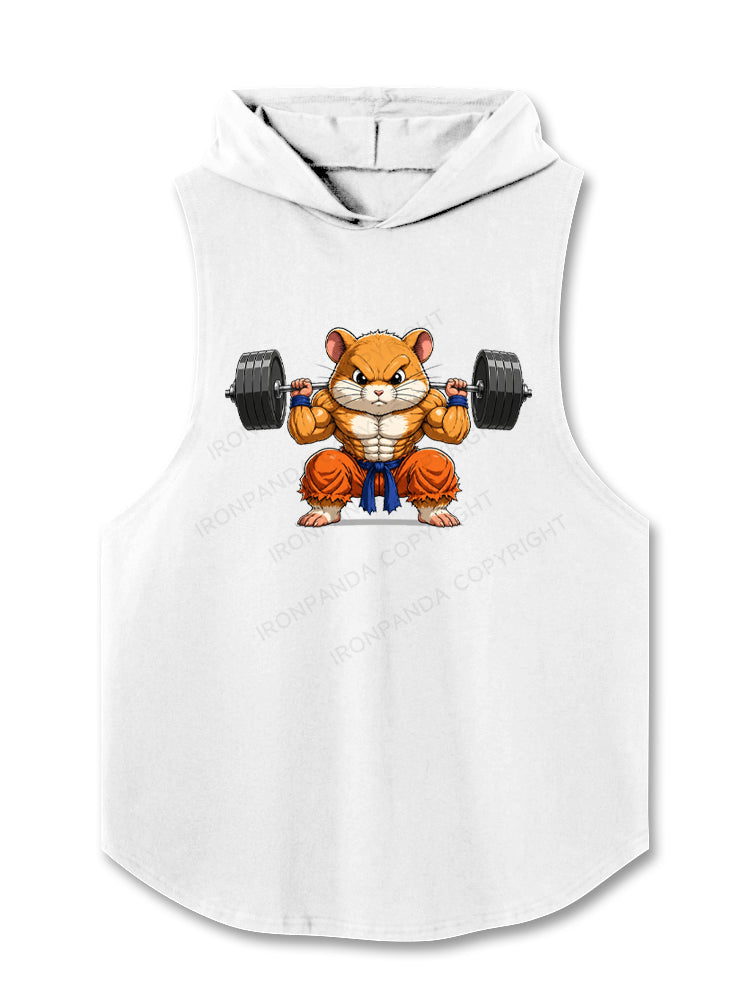 Small But Jacked Hamster Gym Rat Hooded Tank