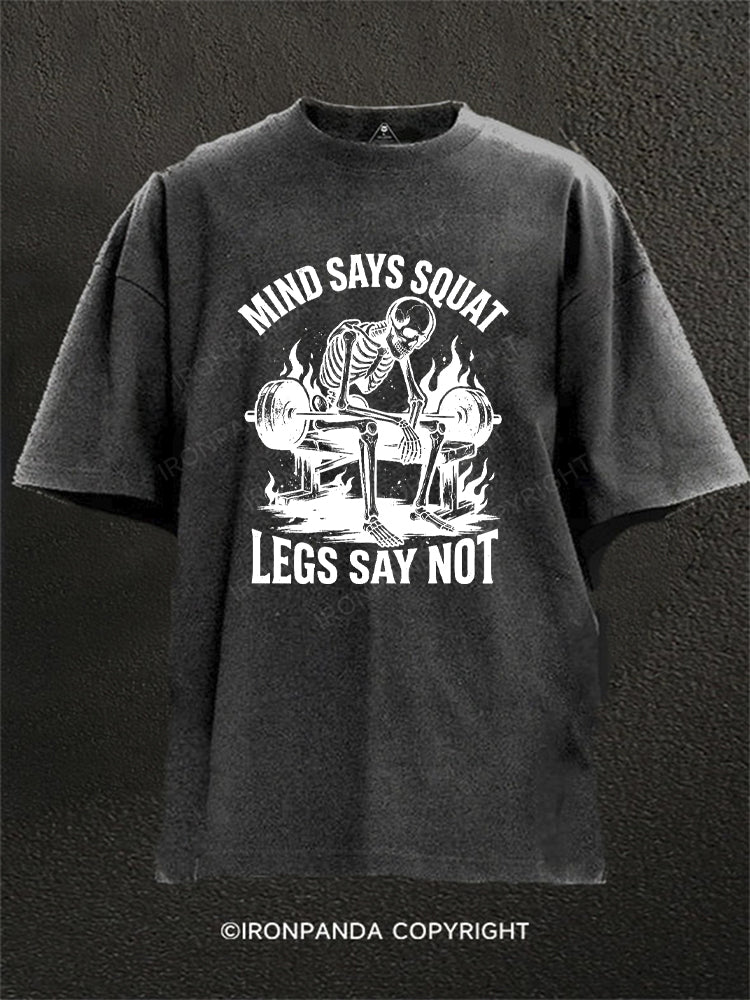 Heart Says Pit Knees Say Sit Skeleton Washed Gym Shirt