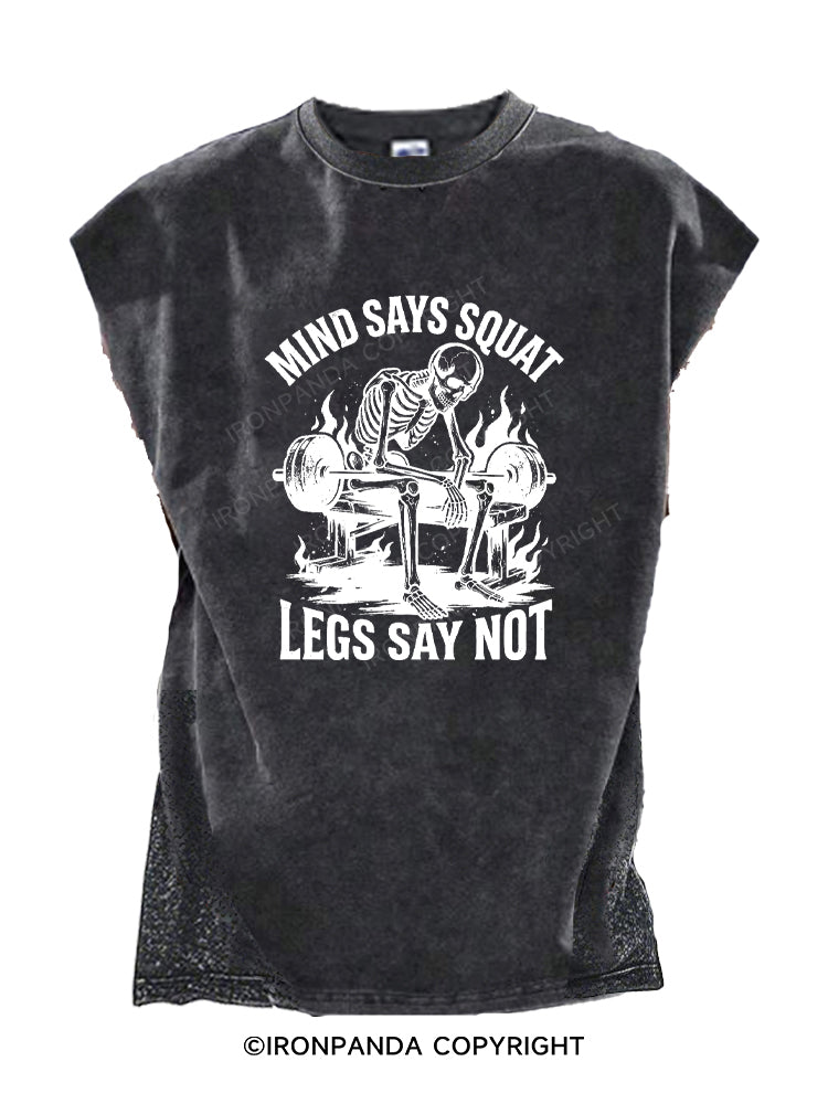 Heart Says Pit Knees Say Sit Skeleton Cut Off Tank