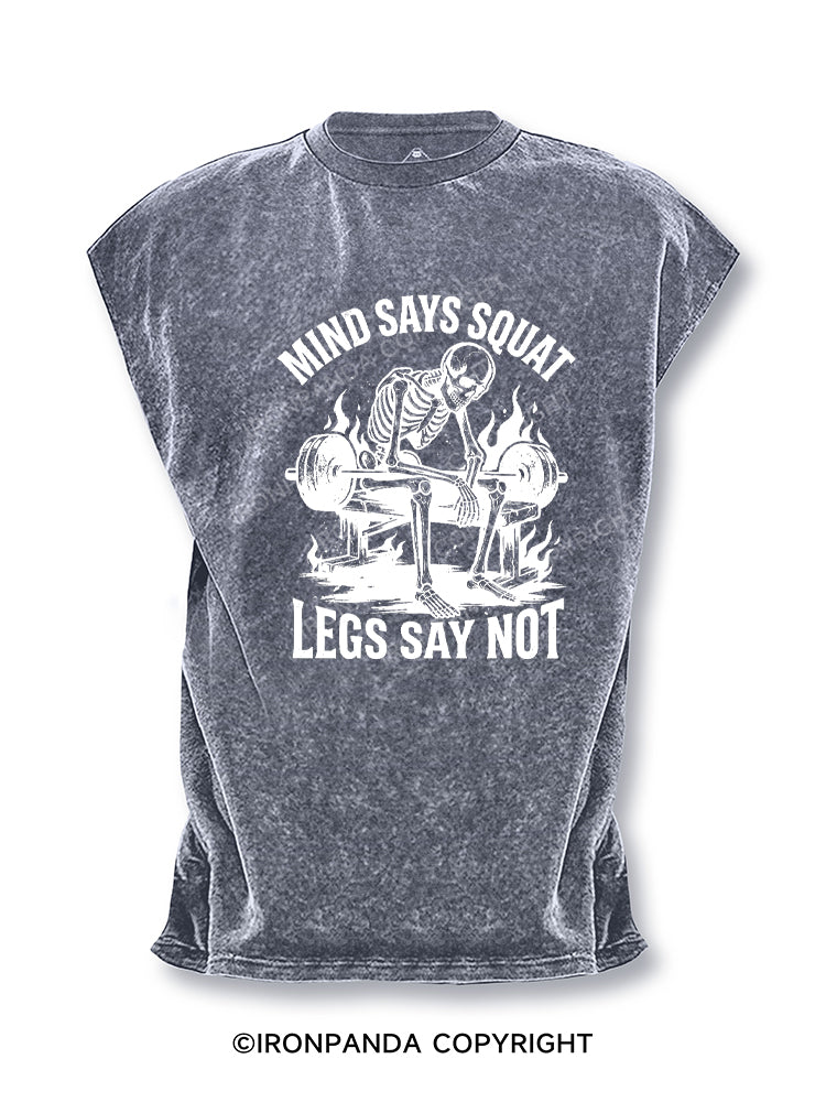 Heart Says Pit Knees Say Sit Skeleton Cut Off Tank