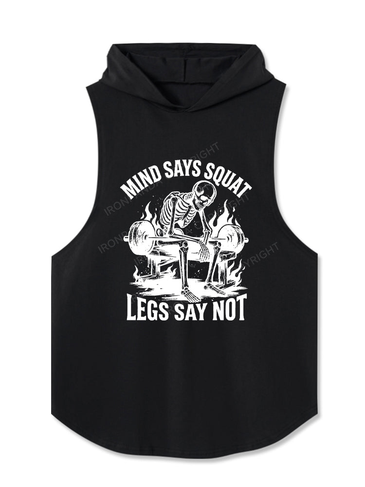 Heart Says Pit Knees Say Sit Skeleton Hooded Tank