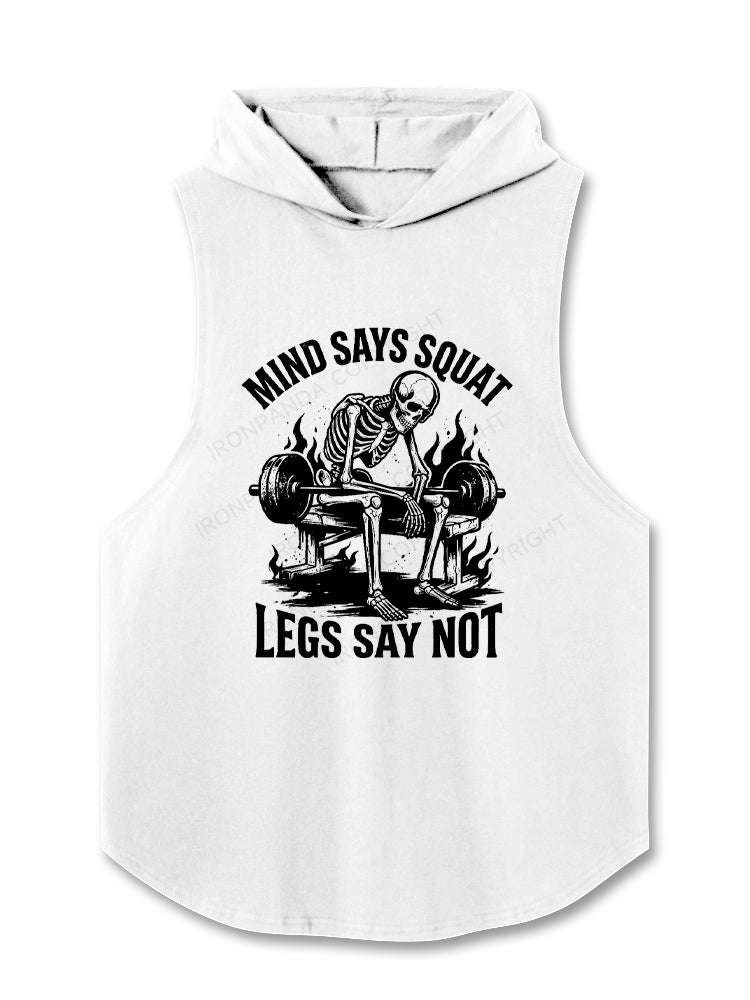 Heart Says Pit Knees Say Sit Skeleton Hooded Tank