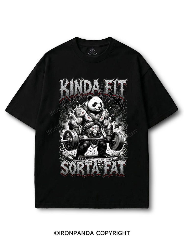 Humorous Panda Weightlifter Fitness Kinda Fit Sorta Fat COTTON PUMP COVER