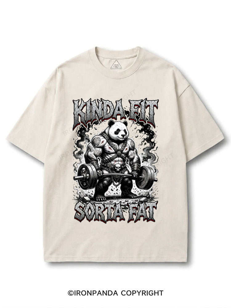 Humorous Panda Weightlifter Fitness Kinda Fit Sorta Fat COTTON PUMP COVER