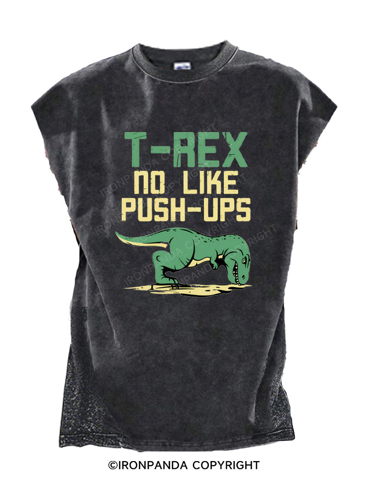 T Rex No Like Pushups Funny Dinosaur Cut Off Tank