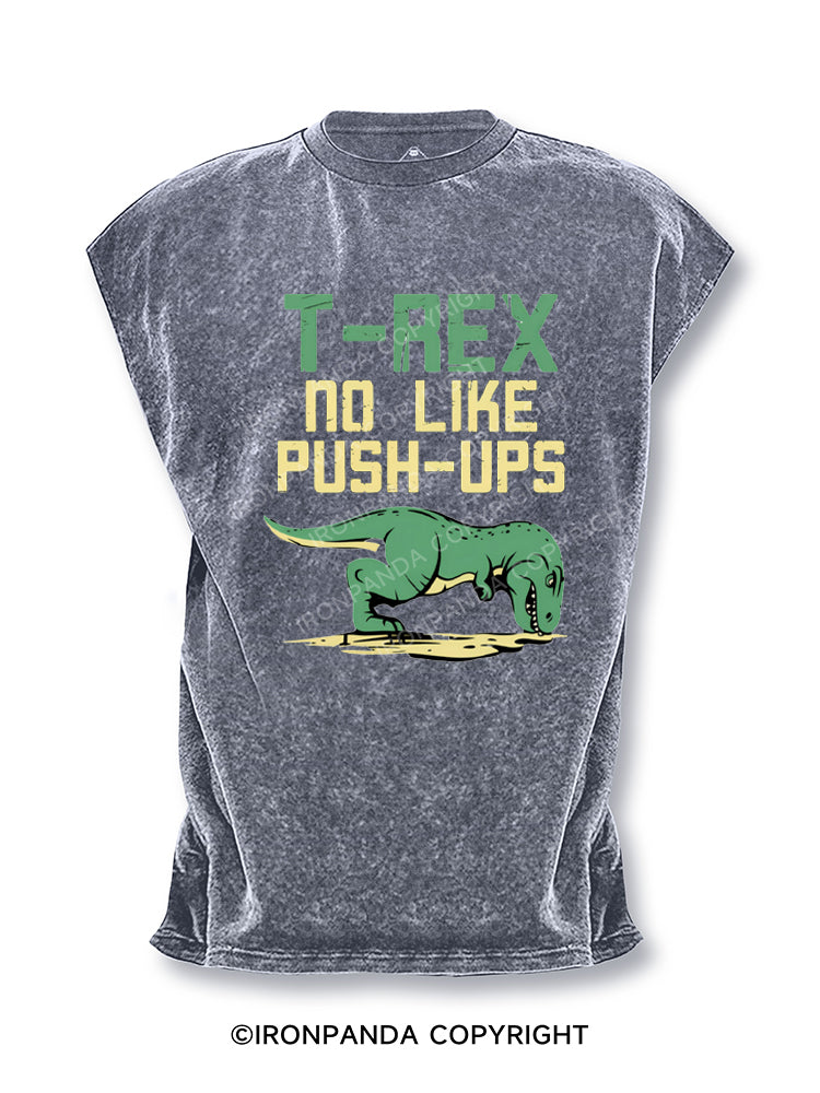 T Rex No Like Pushups Funny Dinosaur Cut Off Tank