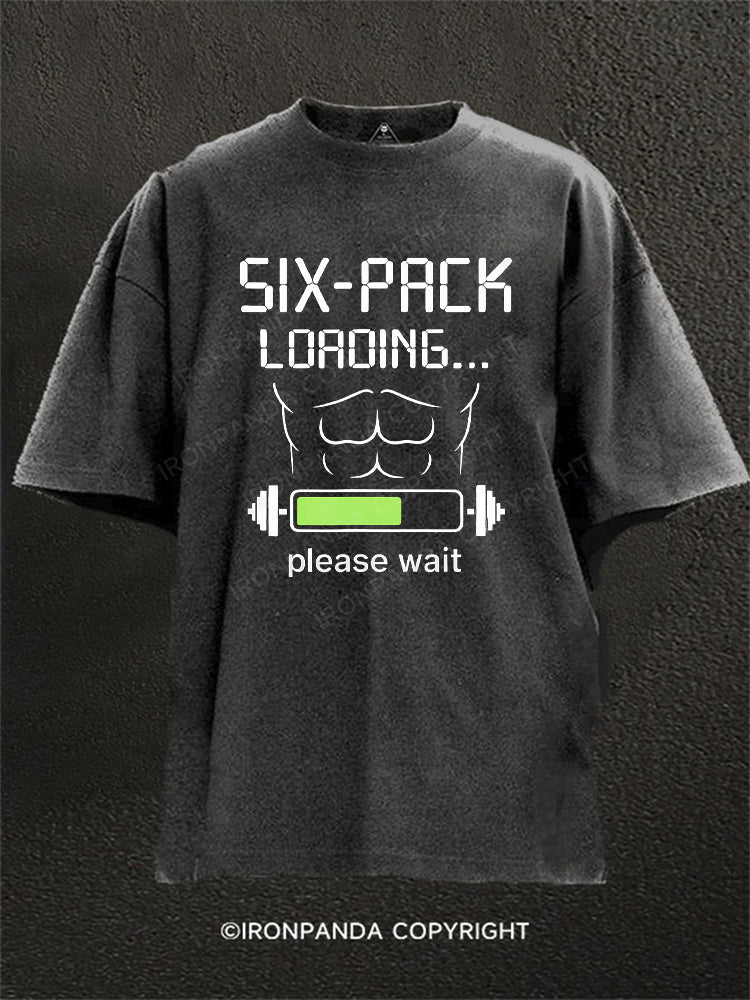 Six-Pack Loading Humor Washed Gym Shirt