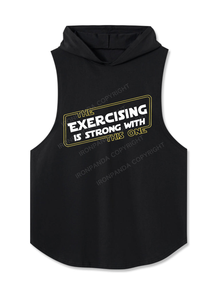 Strong Exercising Hooded Tank