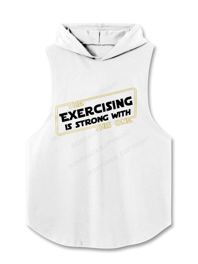 Strong Exercising Hooded Tank