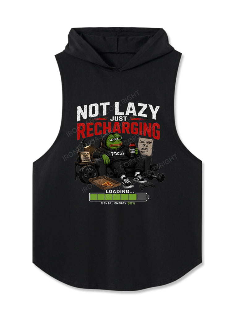 Not Lazy Just Recharging Pepe Frog Gamer Hooded Tank