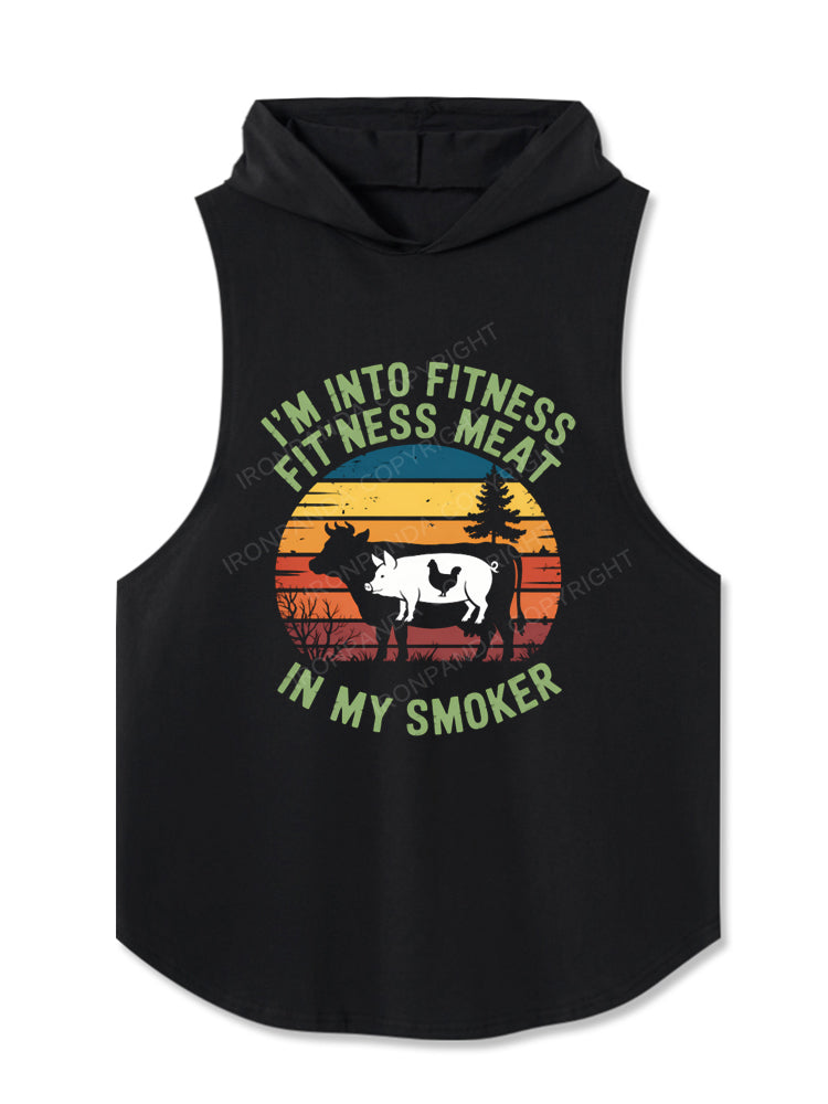 Fitness Gym Pun Joke Meat Hooded Tank