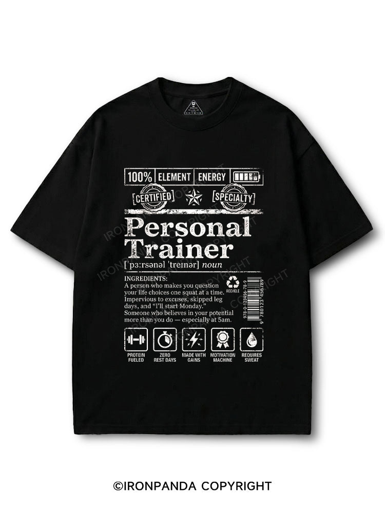 Funny Personal Trainer Definition Label COTTON PUMP COVER