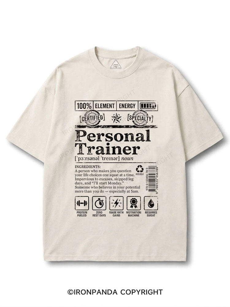 Funny Personal Trainer Definition Label COTTON PUMP COVER
