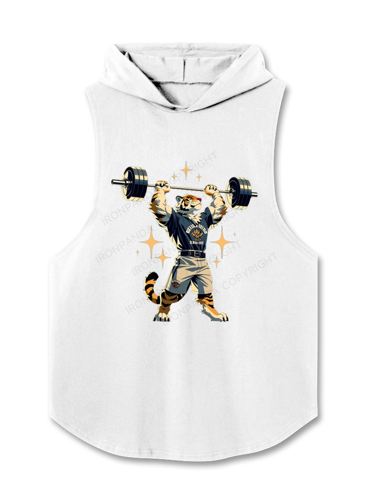 tiger at gym Hooded Tank