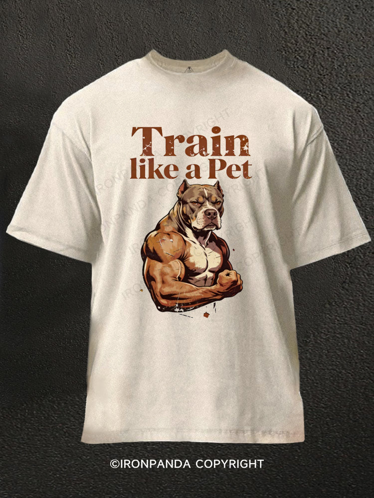 Train Like a Pet Pitbull Washed Gym Shirt