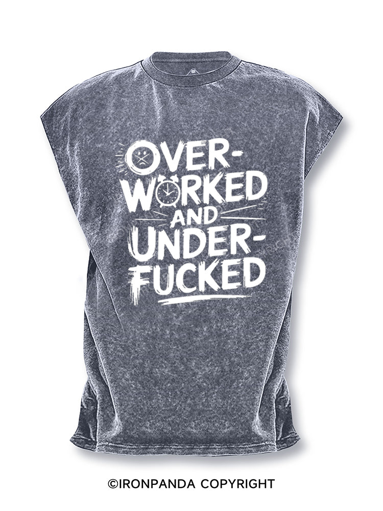 OVERWORKED AND UNDERFUCKED Cut Off Tank
