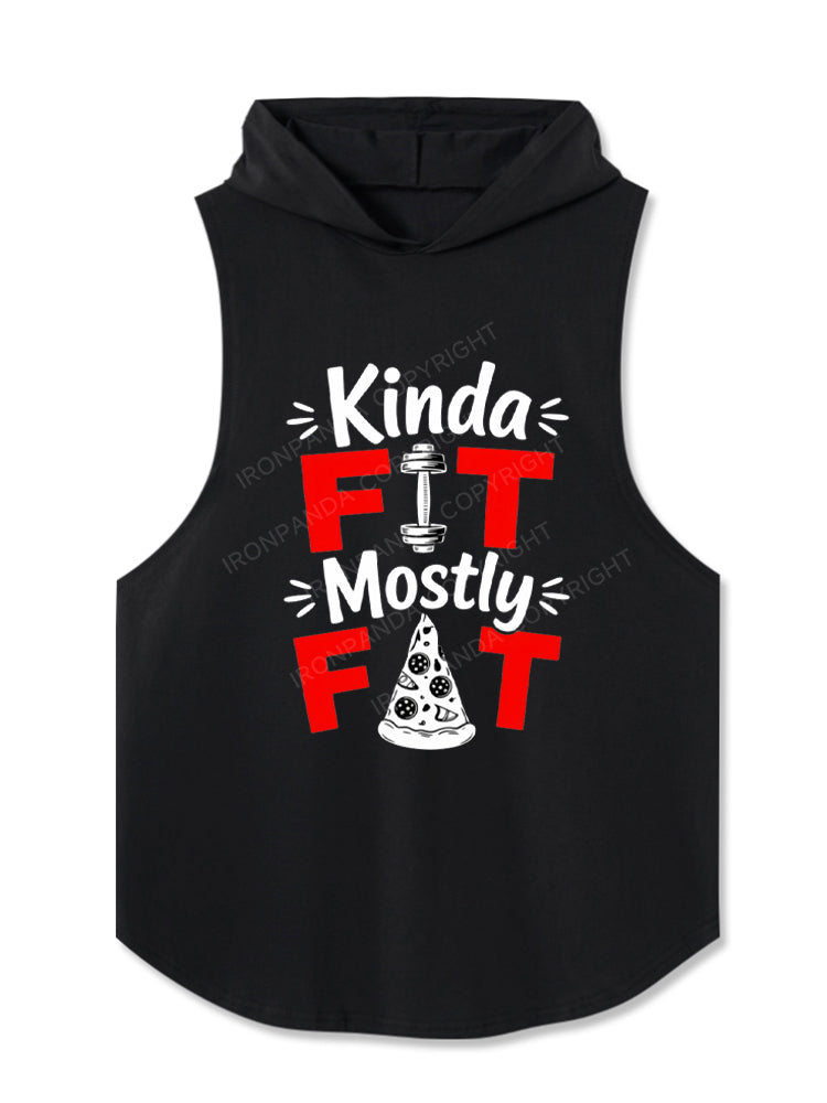Kinda Fit Mostly Fat Fitness Funny Hooded Tank