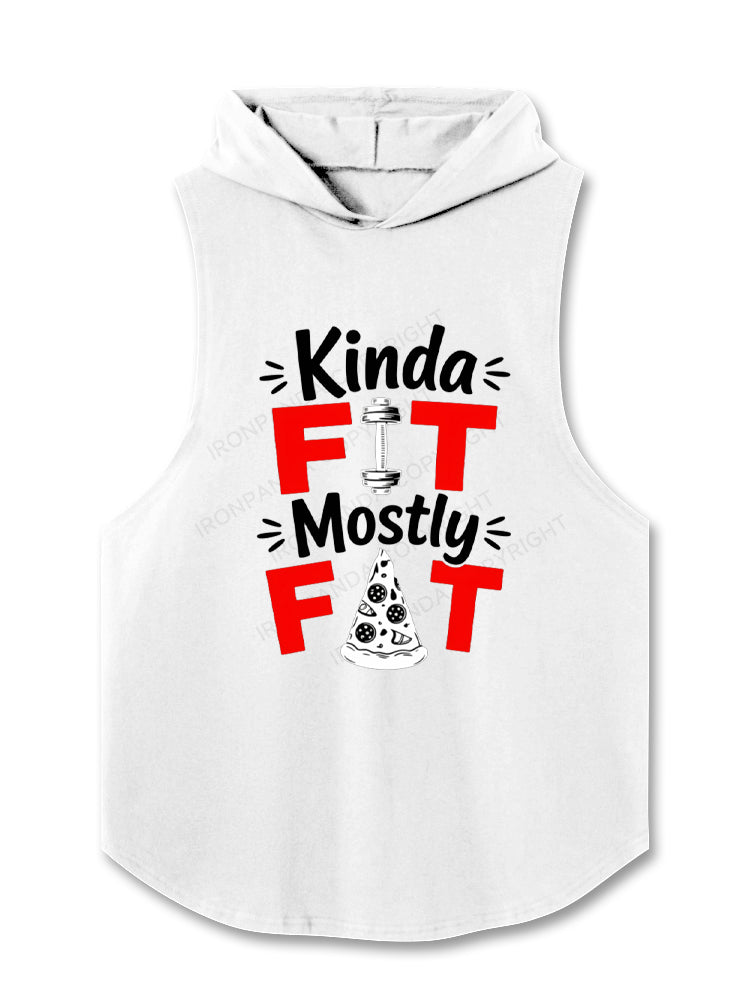 Kinda Fit Mostly Fat Fitness Funny Hooded Tank