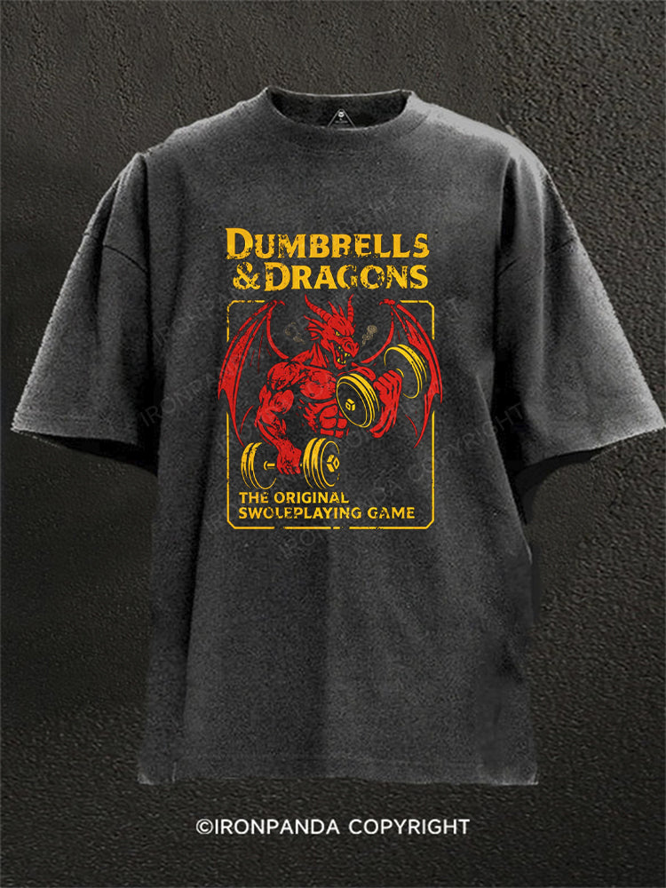 DUMBBELLS & DRAGONS Washed Gym Shirt