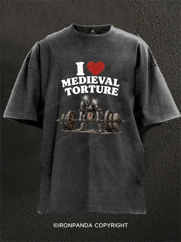 I Love Medieval Torture Washed Gym Shirt