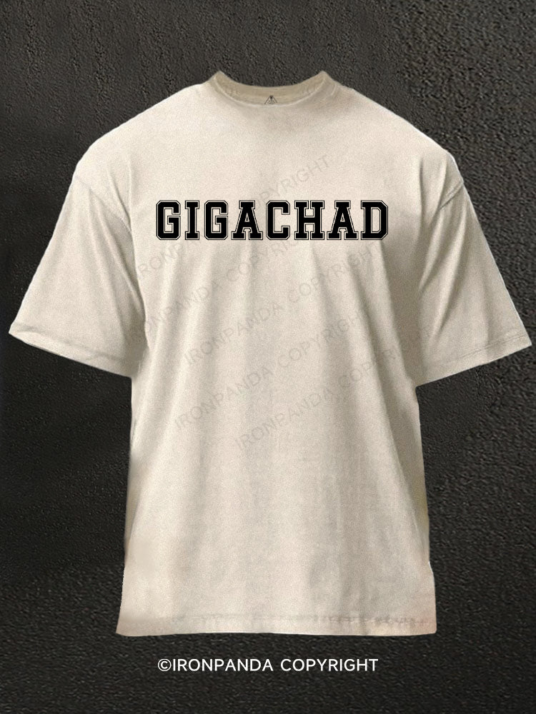 Gigachad Washed Gym Shirt