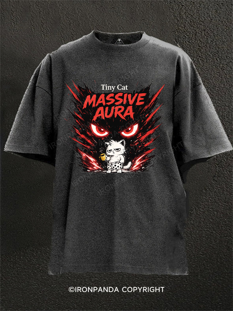 Tiny Cat Massive Aura Washed Gym Shirt