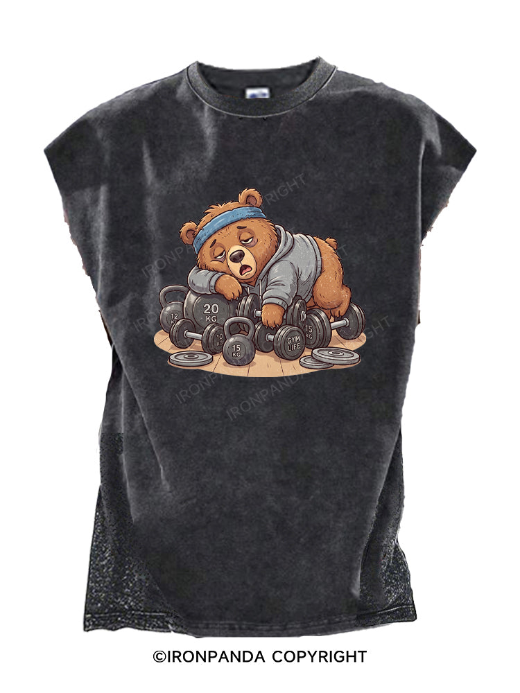 Weightlifting Bear Lazy Fitness Cut Off Tank