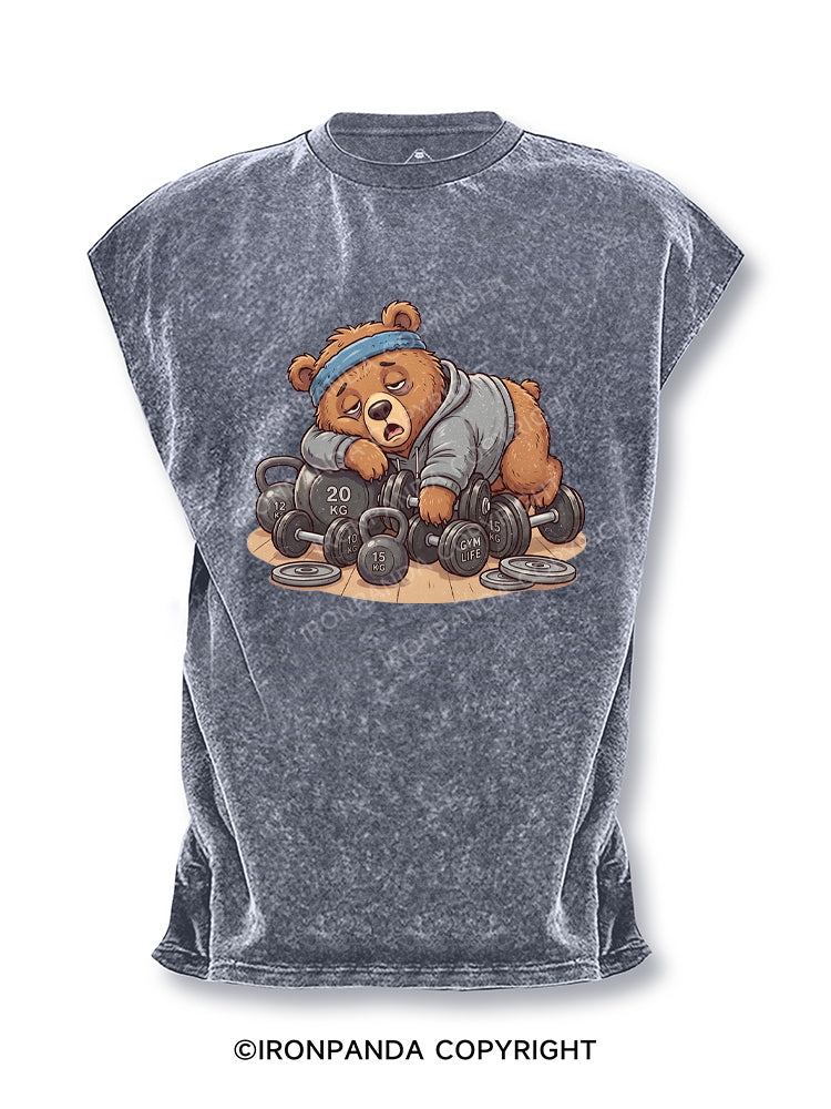 Weightlifting Bear Lazy Fitness Cut Off Tank